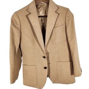 Vintage Womens Saks Fifth Ave Tan 100% Camel Hair Blazer Size 4 Fully Lined